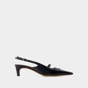 MAISON KITSUNE Slingback Kitten Heel Women BLACK Sandals